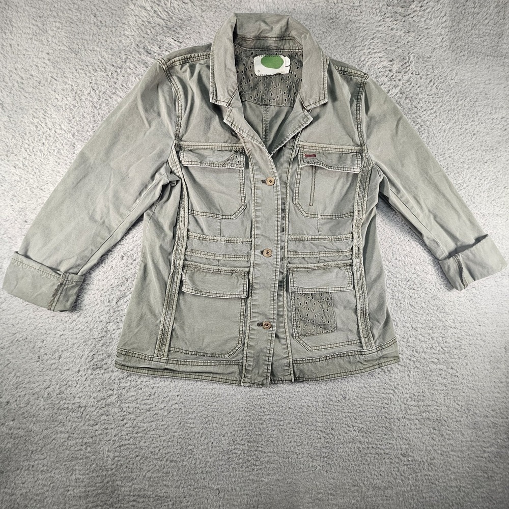 Anthropologie Faded Olive Utility Jacket with Patch Pockets